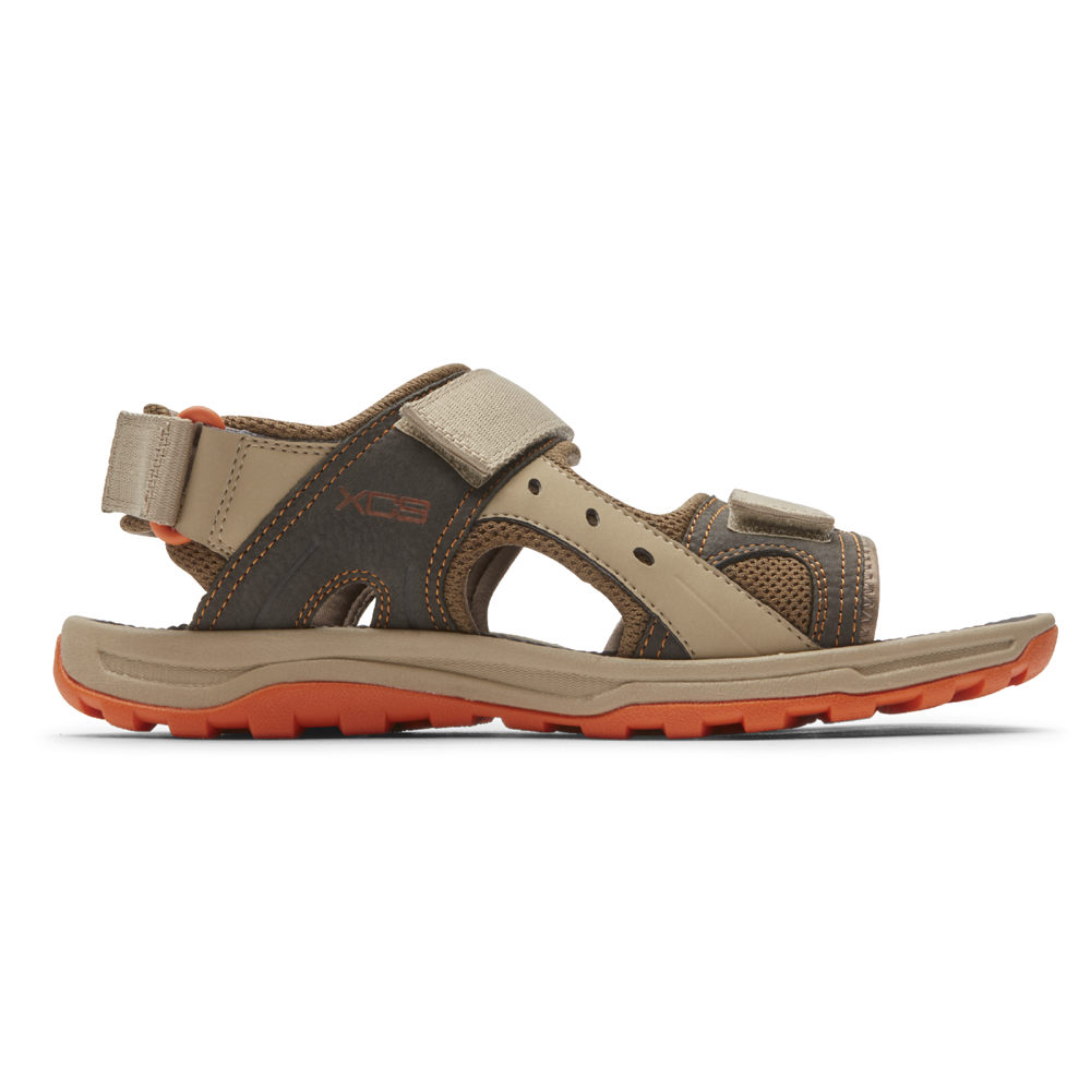 Rockport Sandals For Mens Beige - Trail Technique Adjustable Velcro - SI9374862